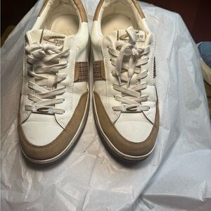 Circus by Sam Edelman White and Tan Low-Top Sneakers